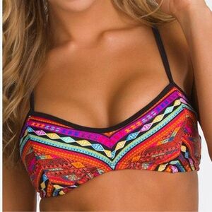 The Bikini Lab Geometric Multi Pattern Lattice Back Bikini Swim Top